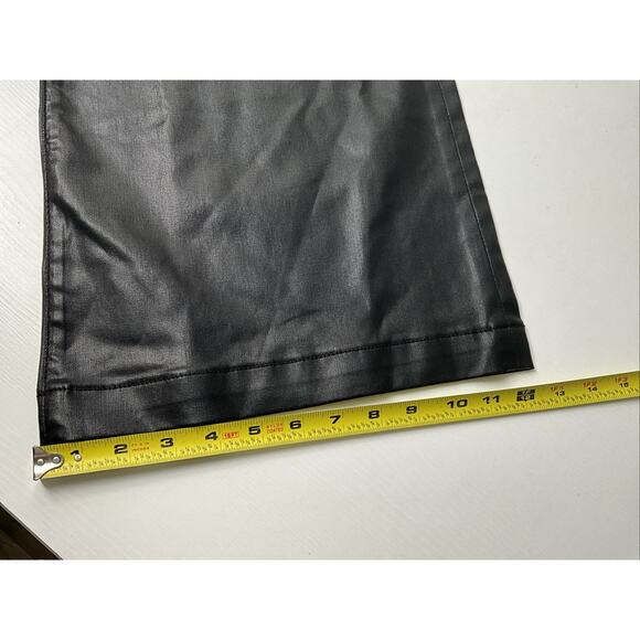 Women's 12 KUT From The Kloth Meg Ab Fab High Rise Wide Leg Black Coated Pants - Picture 15 of 15